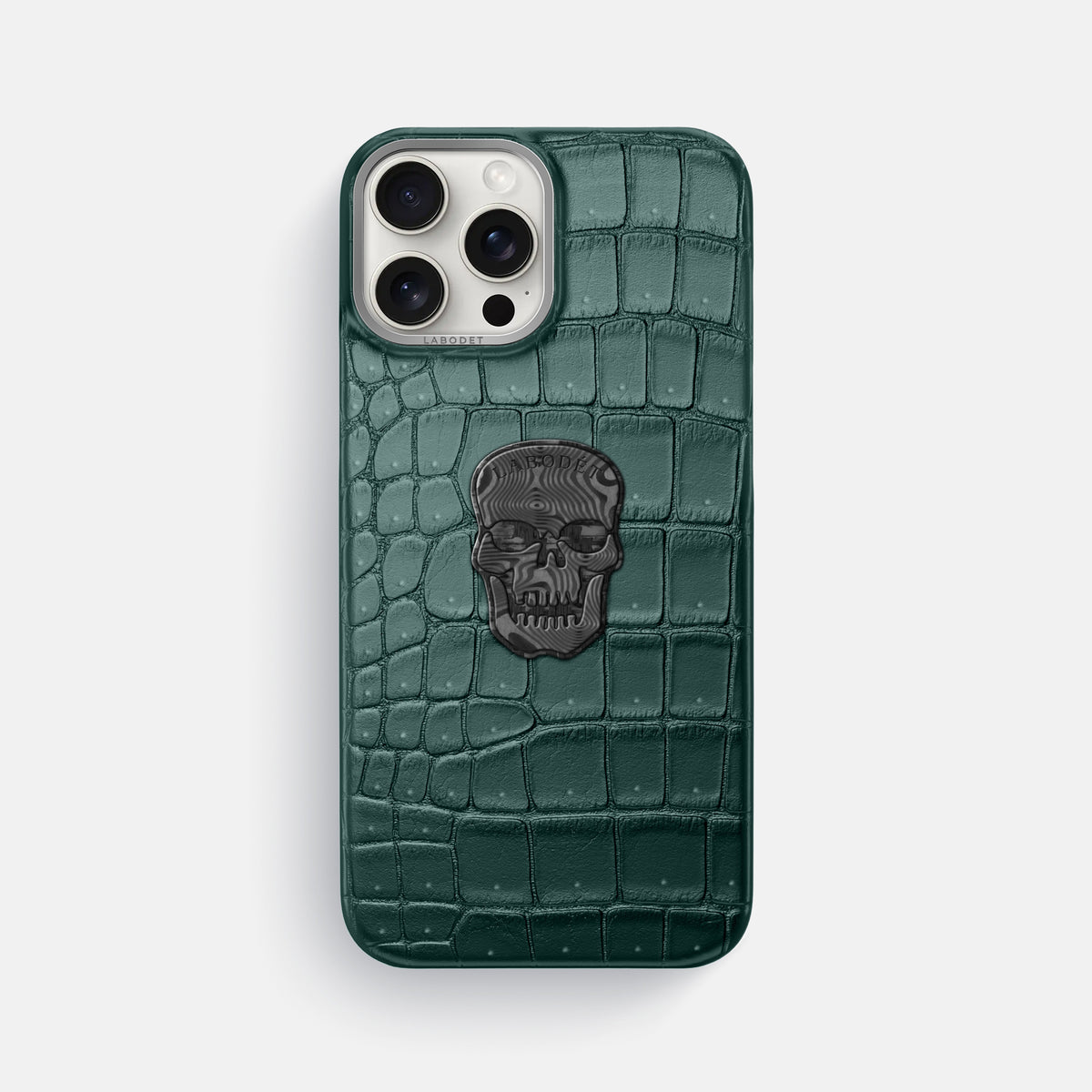 Dark-Forest iPhone 16 Pro Max Porosus Crocodile Porosus Crocodile with Steel Metal -1 | Dark-Forest-Steel