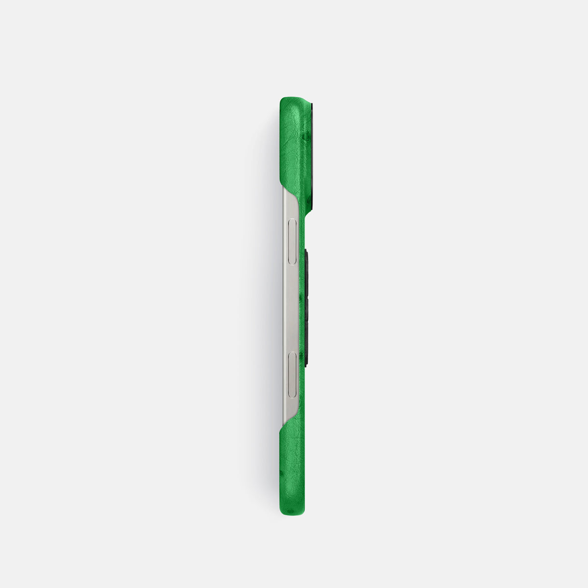 Kentucky Green iPhone 16 Pro Classic Case Ostrich with Black Metal -3 | Kentucky-Green-Black