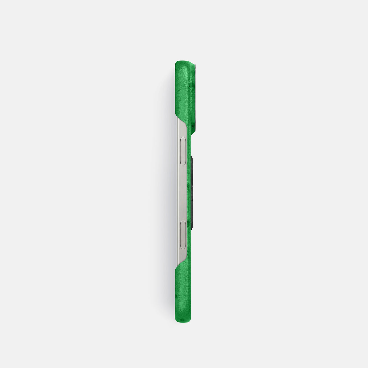 Kentucky Green iPhone 16 Pro Classic Case Ostrich with Steel Metal -3 | Kentucky-Green-Steel