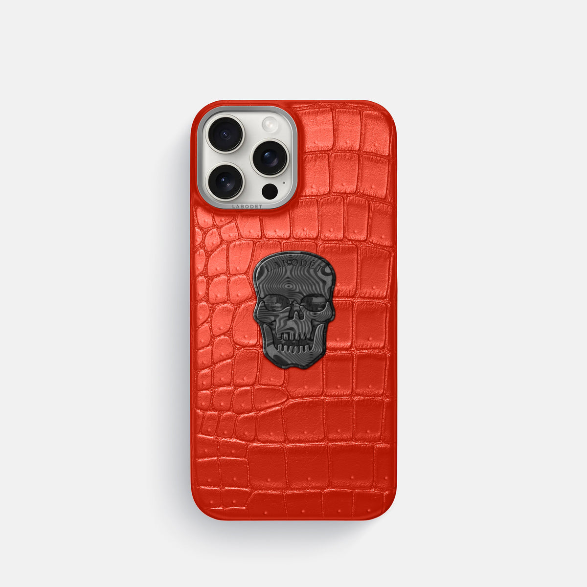 Rust iPhone 16 Pro Porosus Crocodile Porosus Crocodile with Steel Metal -1 | Rust-Steel