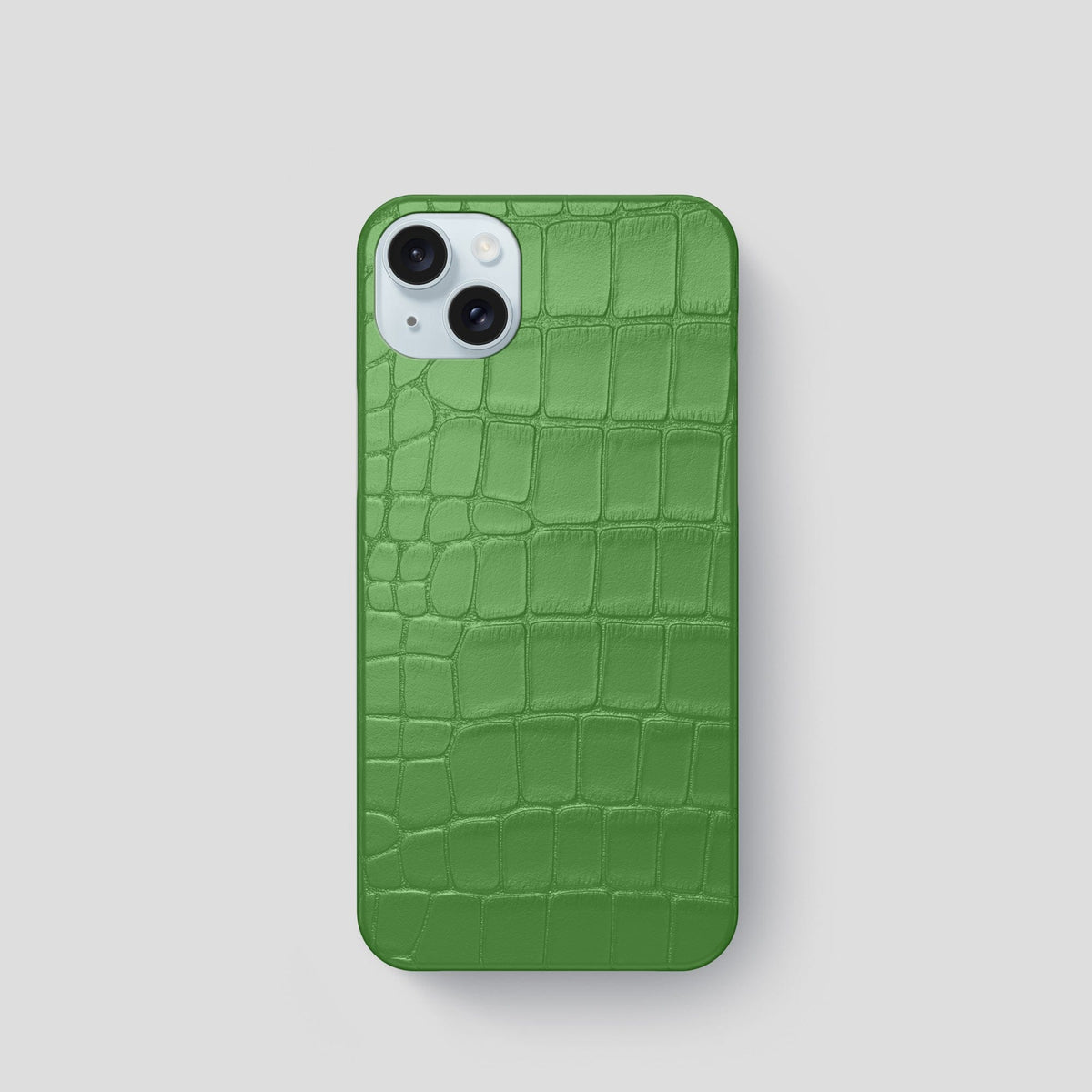 Apple-Green iPhone 15 Slim Case Alligator -1 | Apple-Green