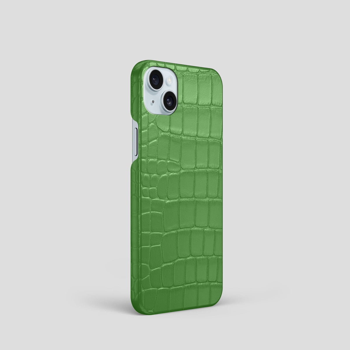 Apple-Green iPhone 15 Slim Case Alligator -2 | Apple-Green