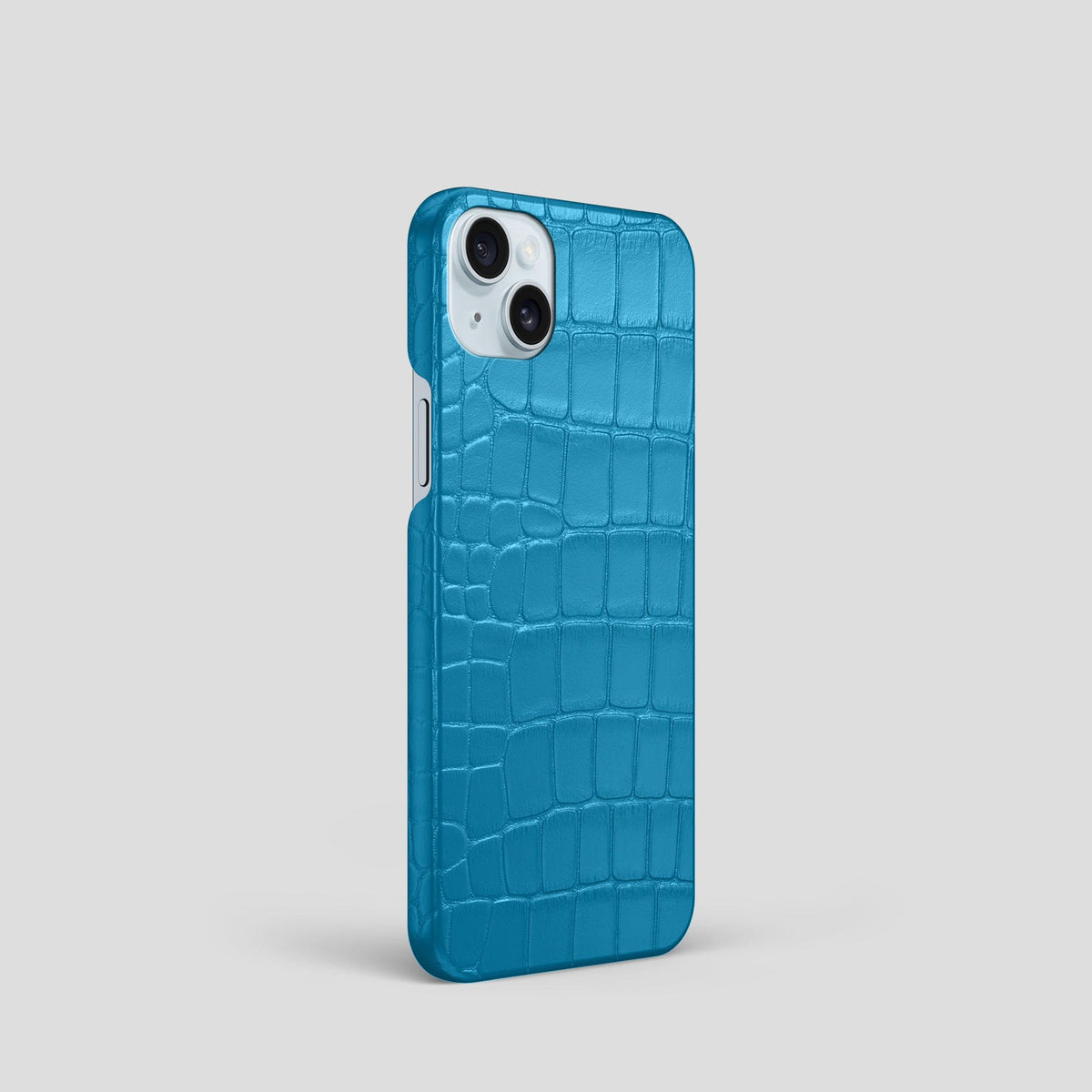 Curaçao-Blue iPhone 15 Slim Case Alligator -2 | Curaçao-Blue