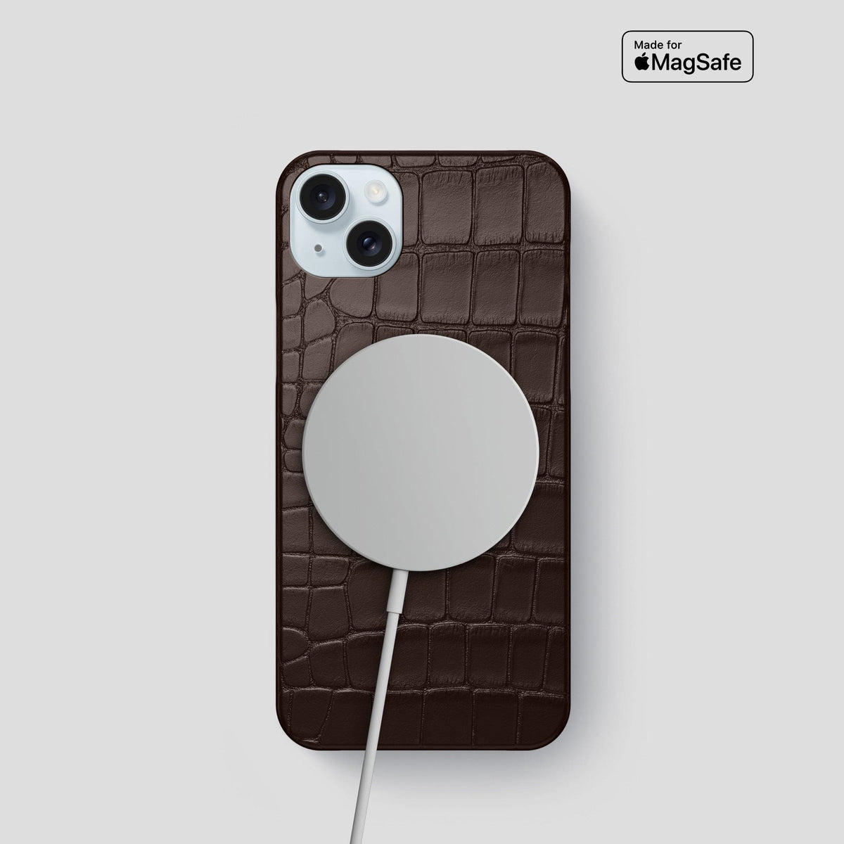 Dark Brown iPhone 15 Slim Case Alligator -5 | Dark-Brown