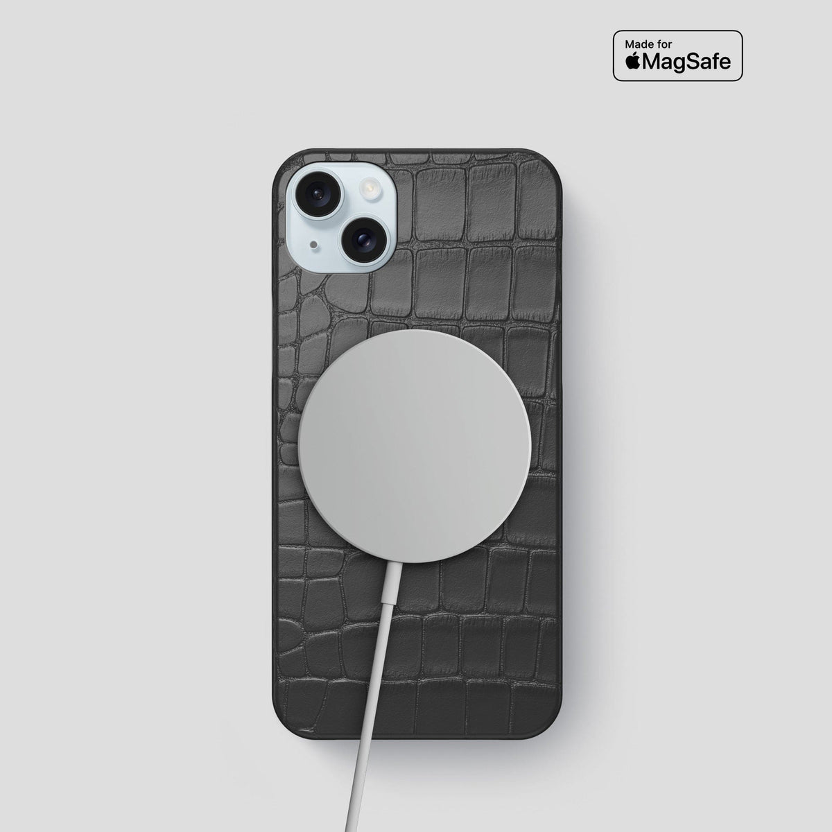 Grey iPhone 15 Slim Case Alligator -5 | Grey