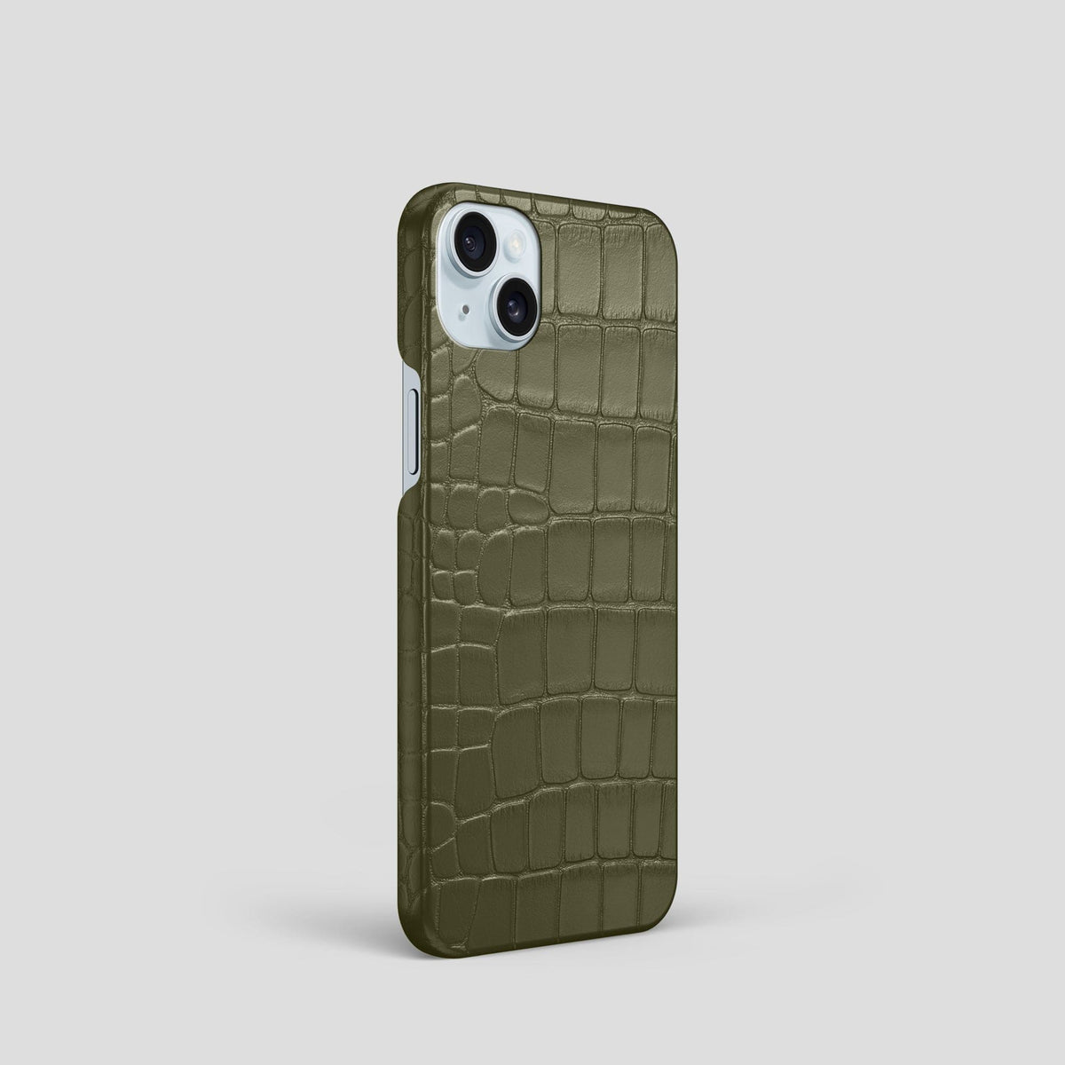Kaki-Green iPhone 15 Slim Case Alligator -2 | Kaki-Green
