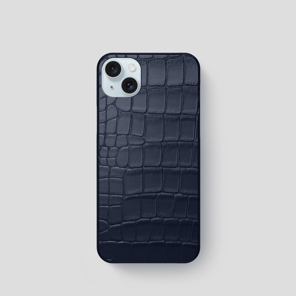 Navy Blue iPhone 15 Slim Case Alligator -1 | Navy-Blue