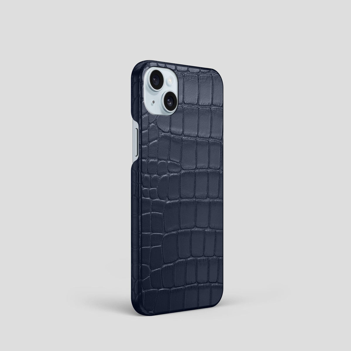 Navy Blue iPhone 15 Slim Case Alligator -2 | Navy-Blue