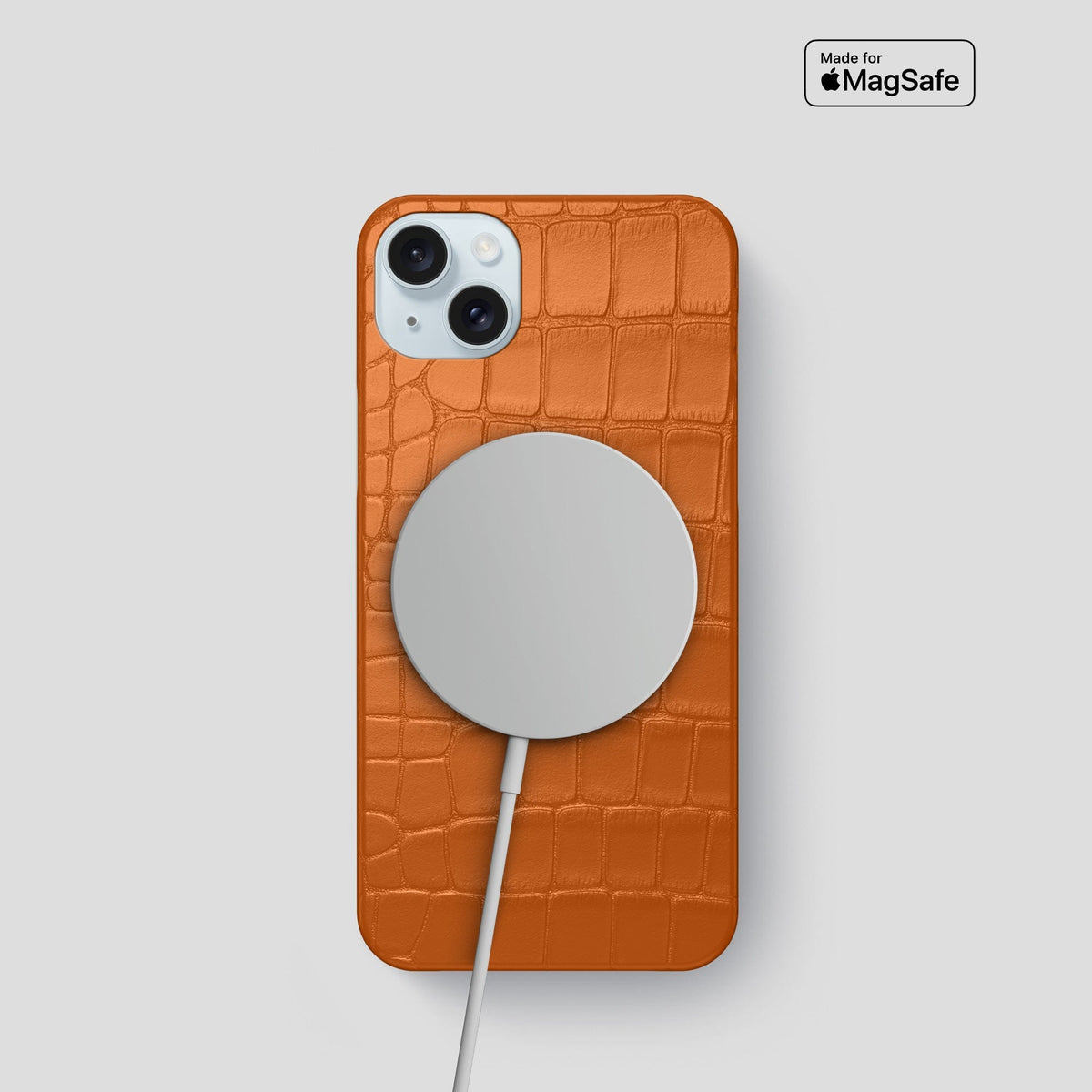 Orange iPhone 15 Slim Case Alligator -5 | Orange