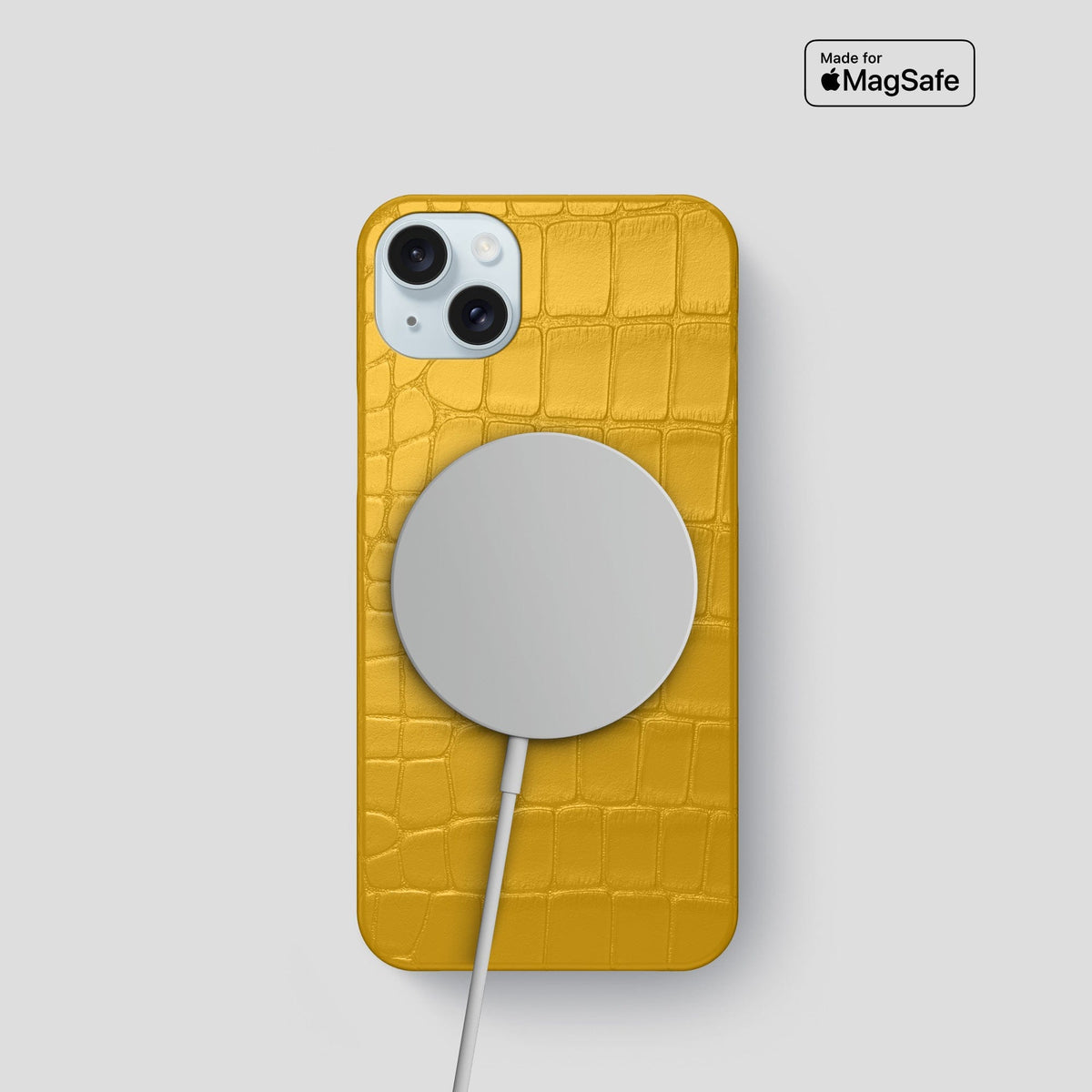Yellow iPhone 15 Slim Case Alligator -5 | Yellow