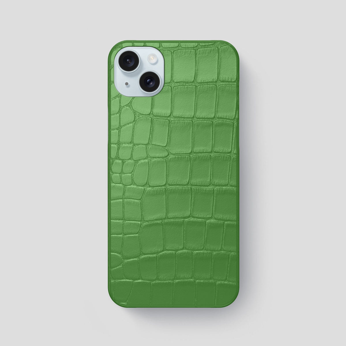 Apple-Green iPhone 15 Plus Slim Case Alligator -1 | Apple-Green