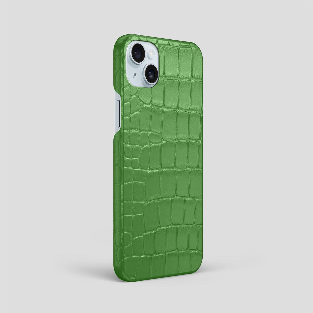 Apple-Green iPhone 15 Plus Slim Case Alligator -2 | Apple-Green