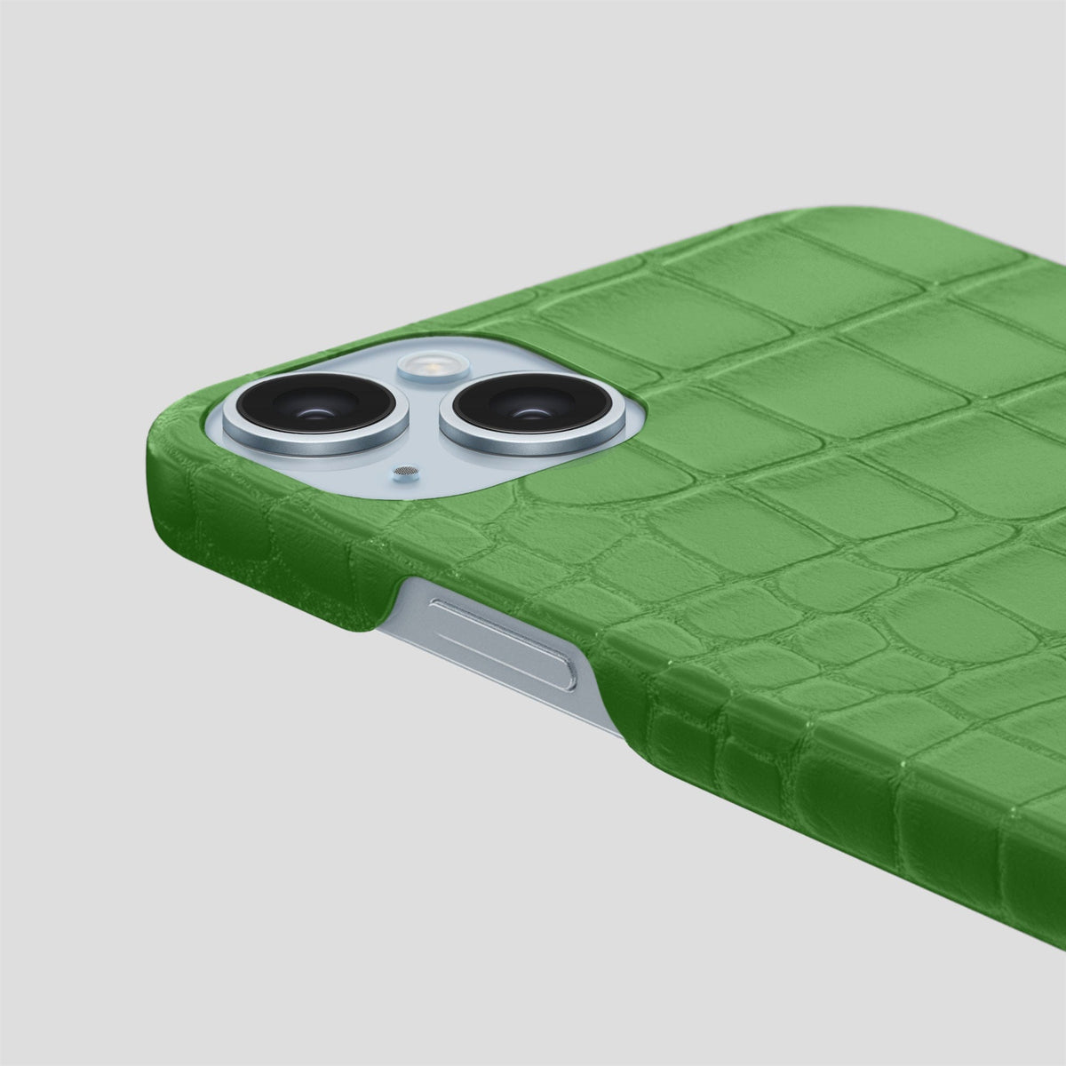 Apple-Green iPhone 15 Plus Slim Case Alligator -6 | Apple-Green