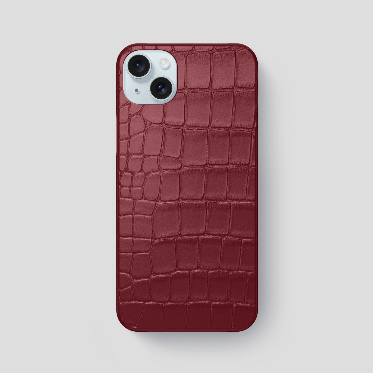 Burgundy iPhone 15 Plus Slim Case Alligator -1 | Burgundy