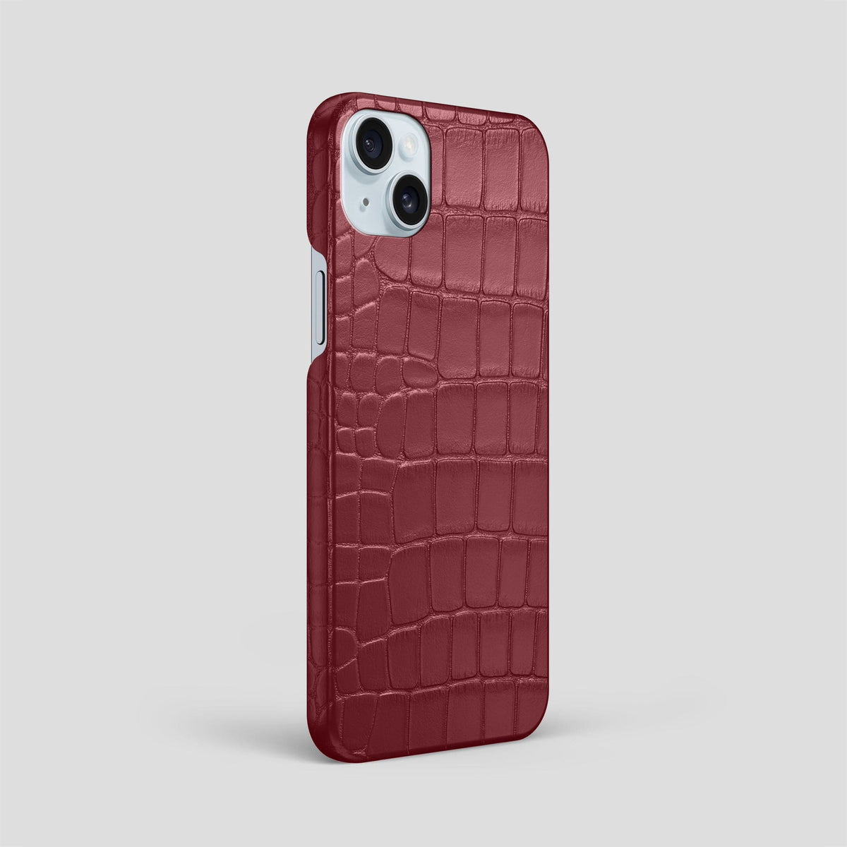 Burgundy iPhone 15 Plus Slim Case Alligator -2 | Burgundy