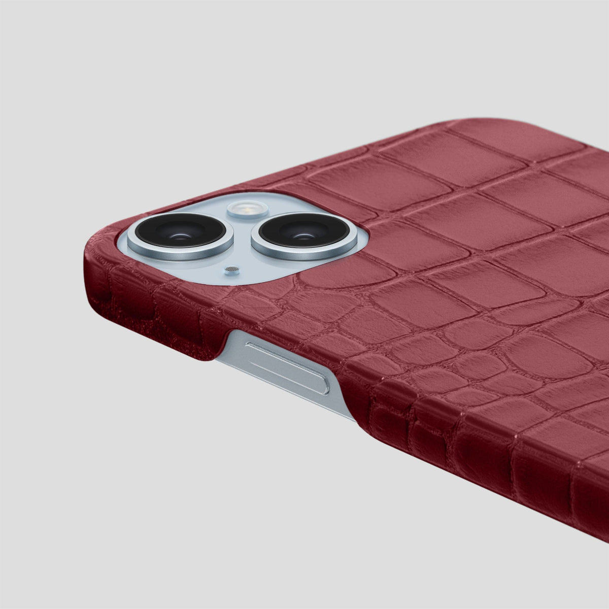 Burgundy iPhone 15 Plus Slim Case Alligator -6 | Burgundy