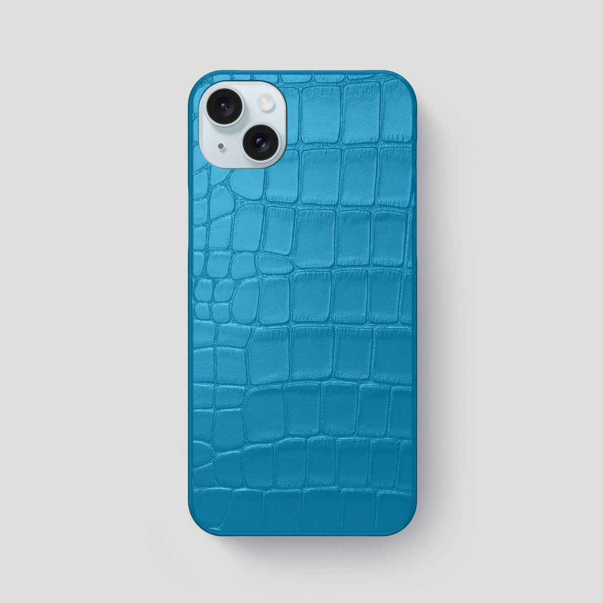 Curaçao-Blue iPhone 15 Plus Slim Case Alligator -1 | Curaçao-Blue