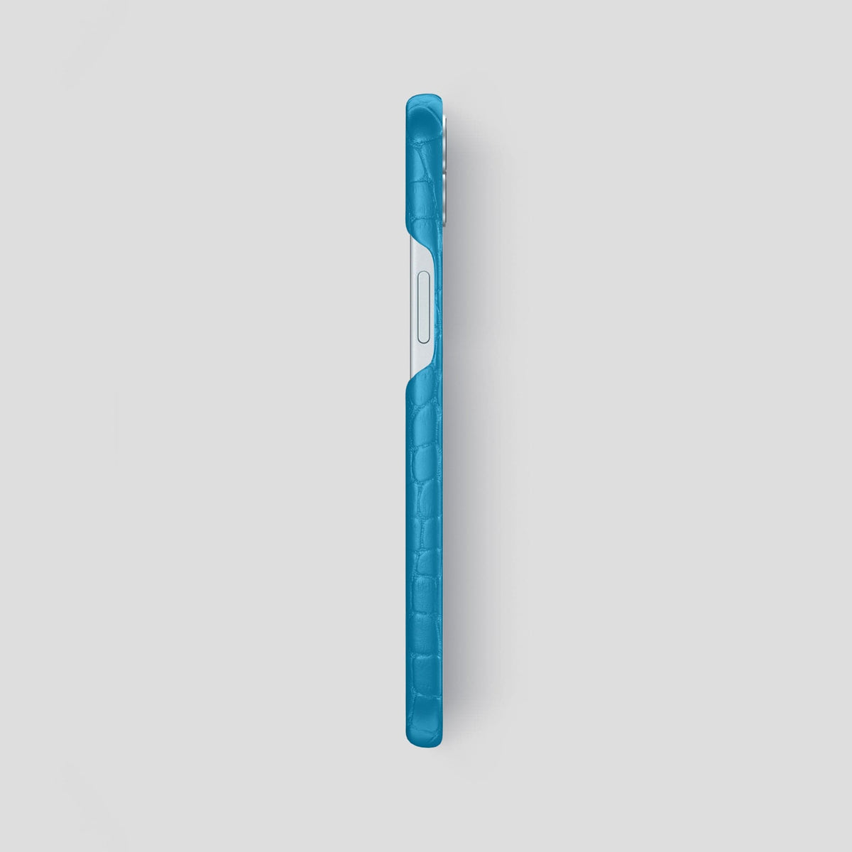 Curaçao-Blue iPhone 15 Plus Slim Case Alligator -3 | Curaçao-Blue