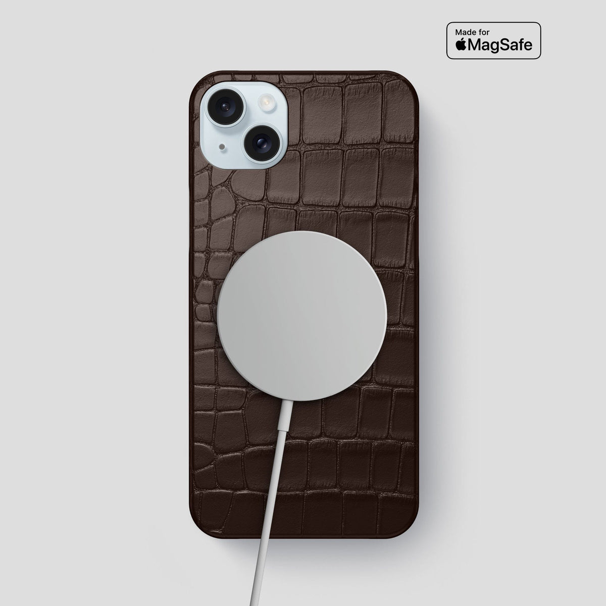Dark Brown iPhone 15 Plus Slim Case Alligator -5 | Dark-Brown