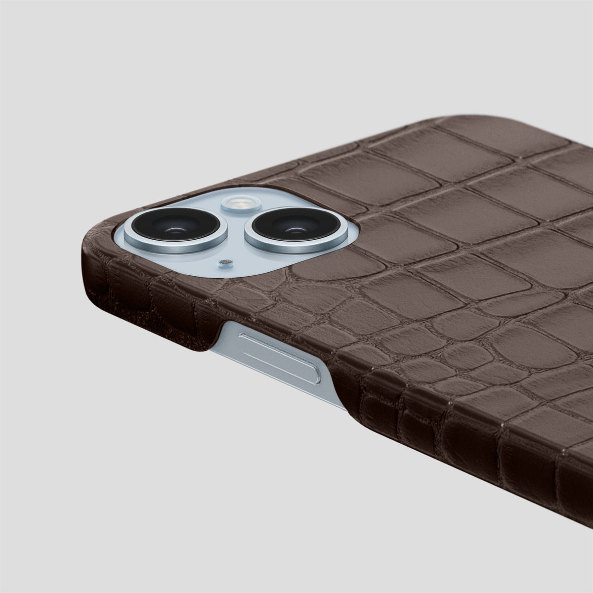 Dark Brown iPhone 15 Plus Slim Case Alligator -6 | Dark-Brown