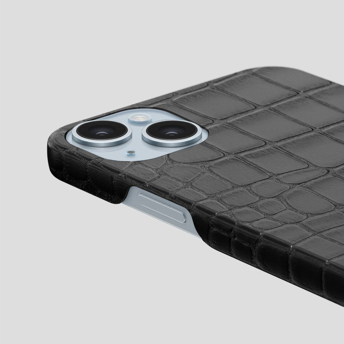 Black iPhone 15 Plus Slim Case Alligator -6 | Black