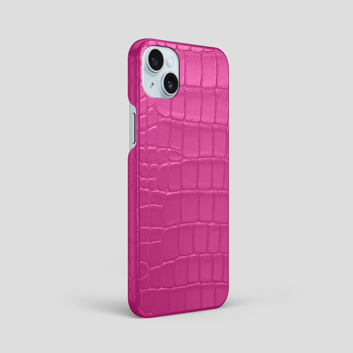 Fuchsia iPhone 15 Plus Slim Case Alligator -2 | Fuchsia