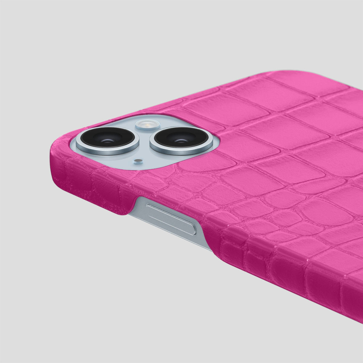 Fuchsia iPhone 15 Plus Slim Case Alligator -6 | Fuchsia