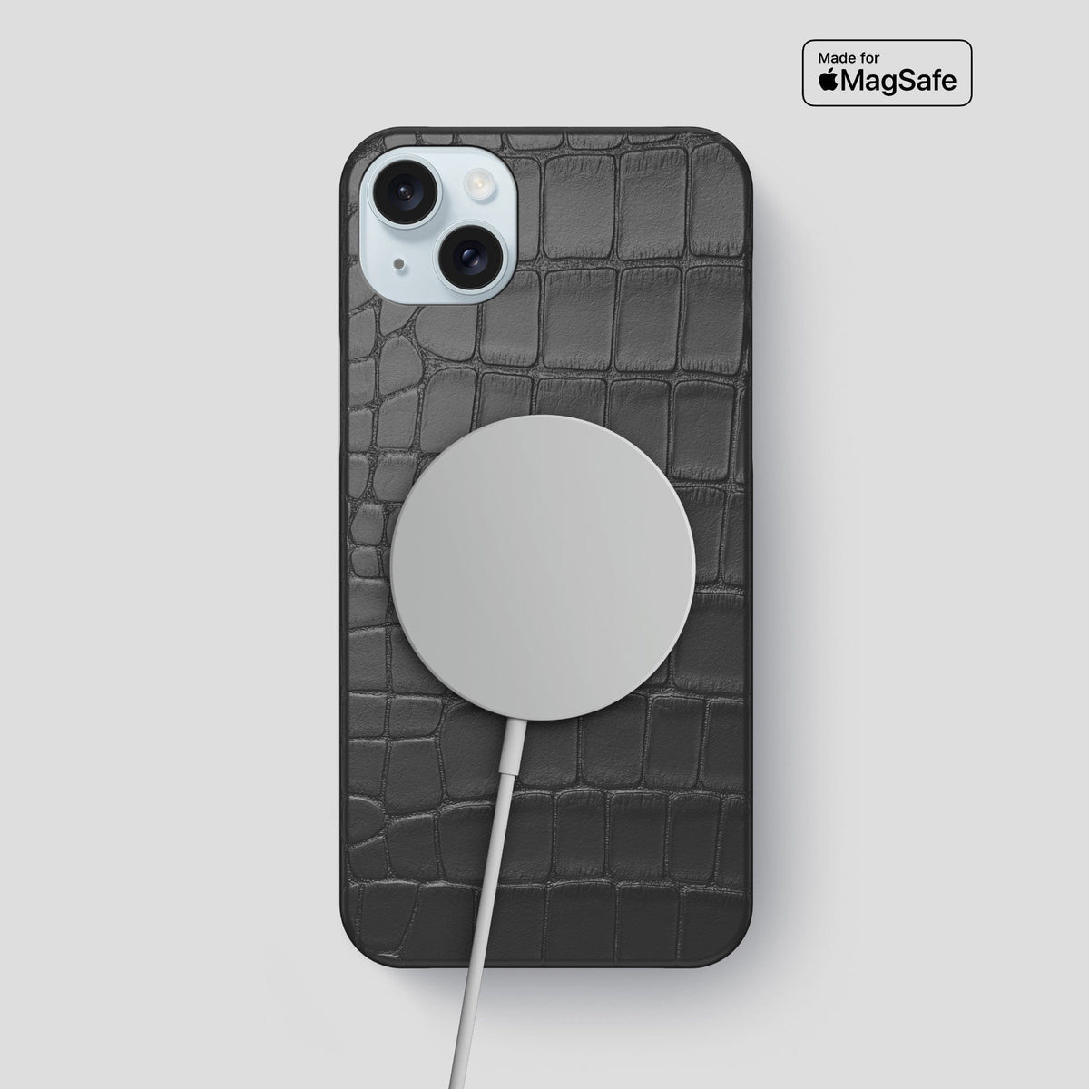 Grey iPhone 15 Plus Slim Case Alligator -5 | Grey