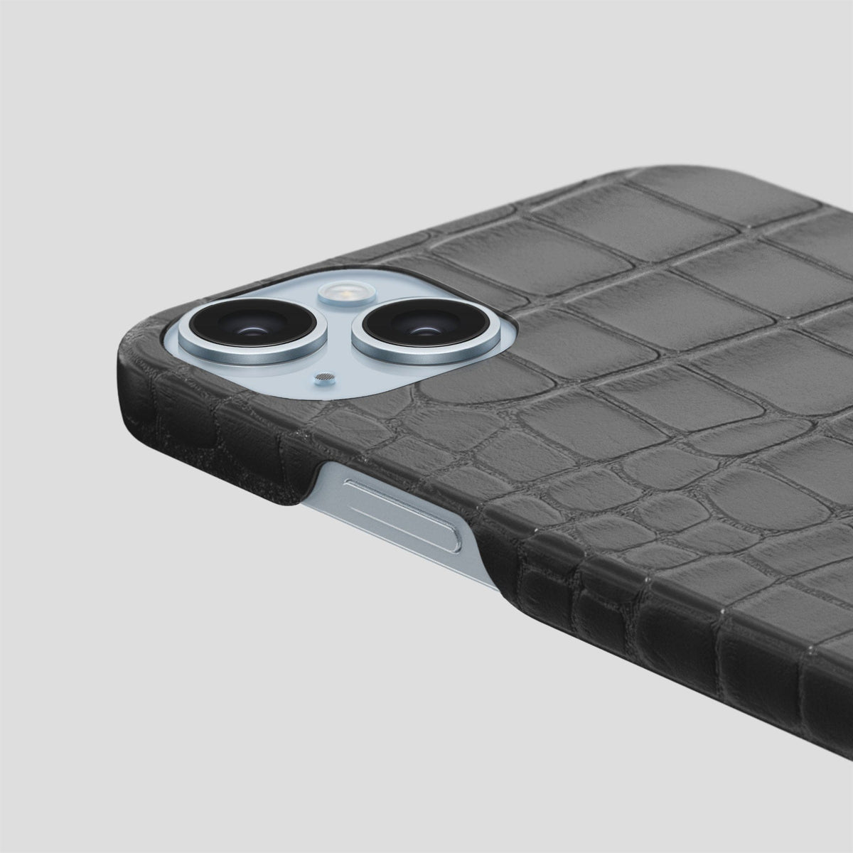 Grey iPhone 15 Plus Slim Case Alligator -6 | Grey