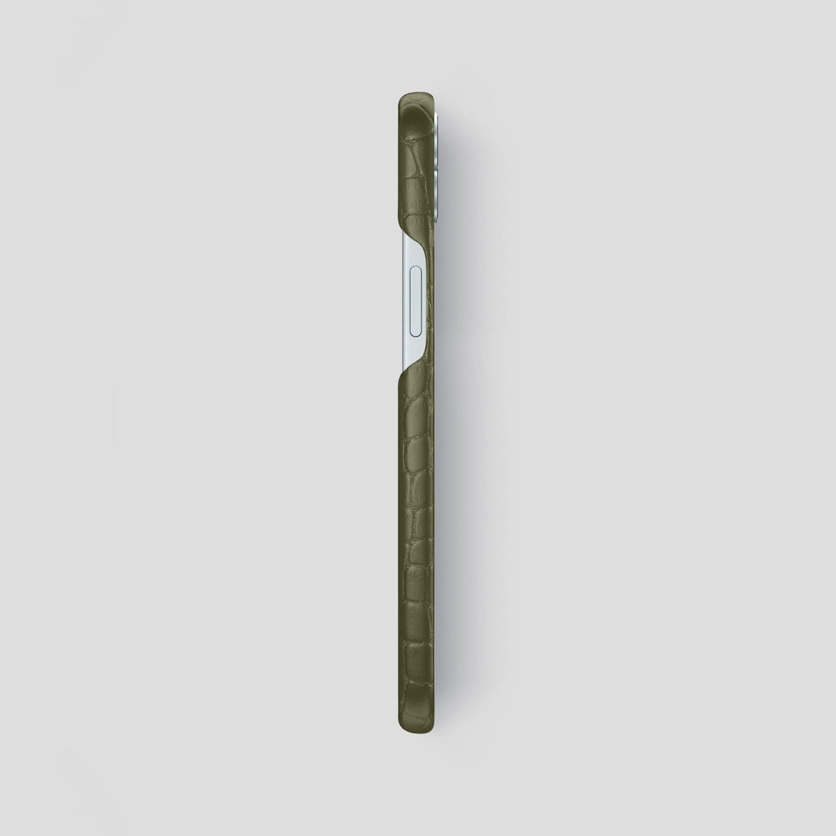 Kaki-Green iPhone 15 Plus Slim Case Alligator -3 | Kaki-Green