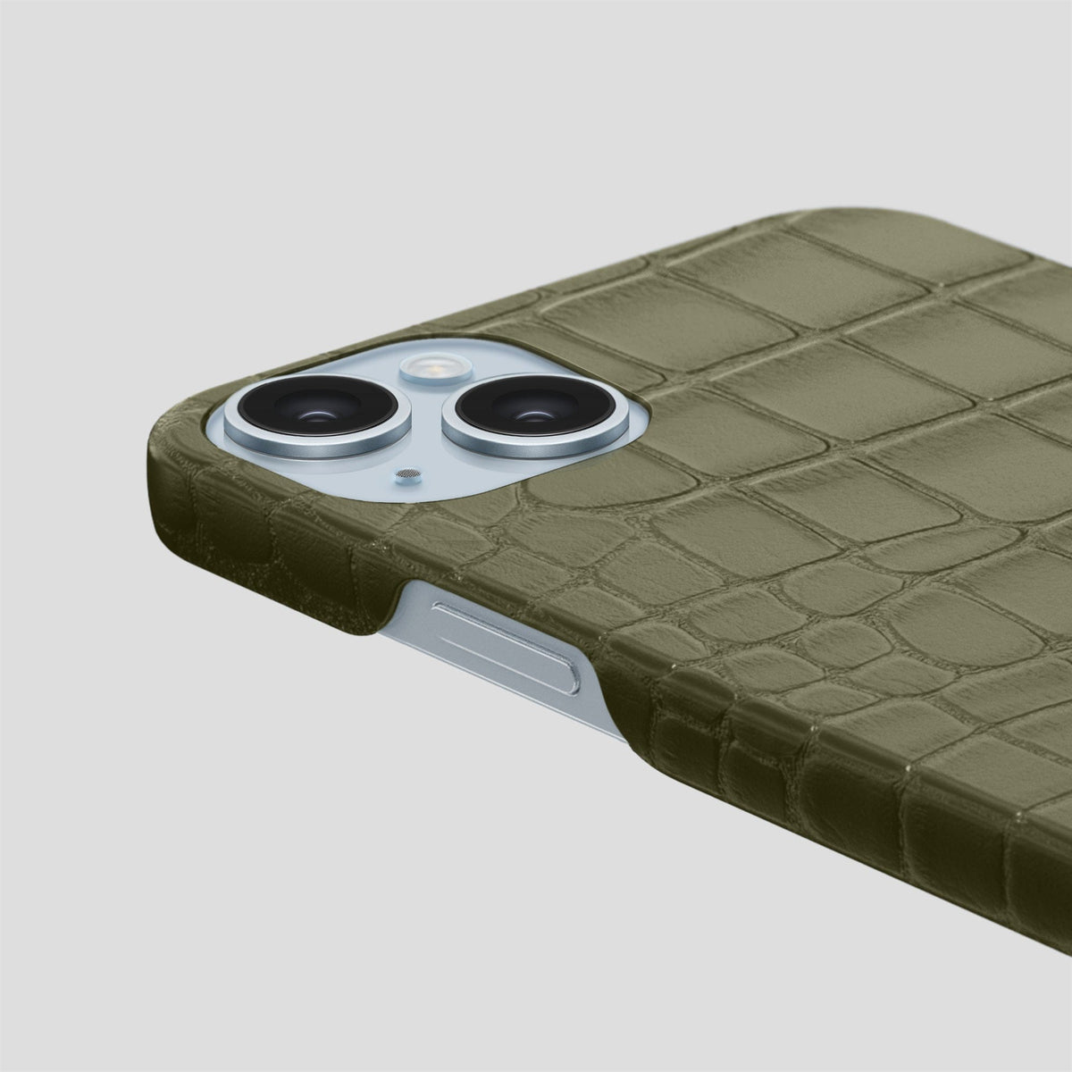 Kaki-Green iPhone 15 Plus Slim Case Alligator -6 | Kaki-Green