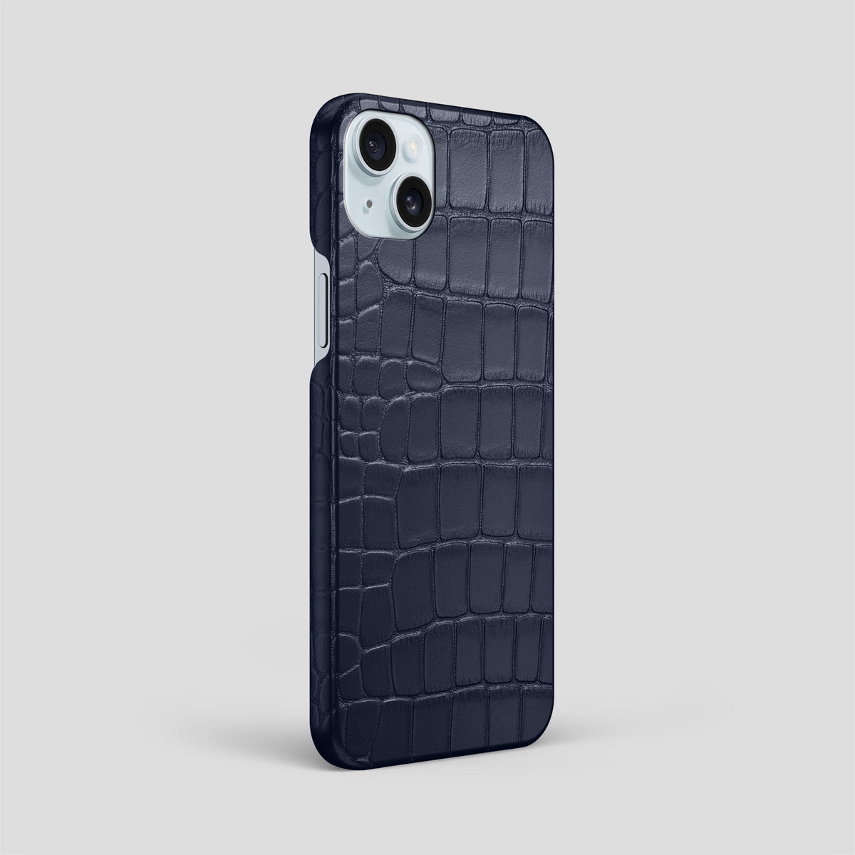 Navy Blue iPhone 15 Plus Slim Case Alligator -2 | Navy-Blue