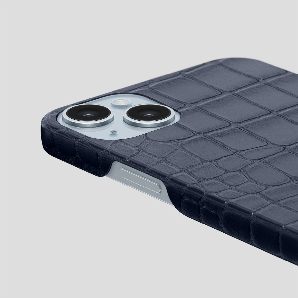 Navy Blue iPhone 15 Plus Slim Case Alligator -6 | Navy-Blue