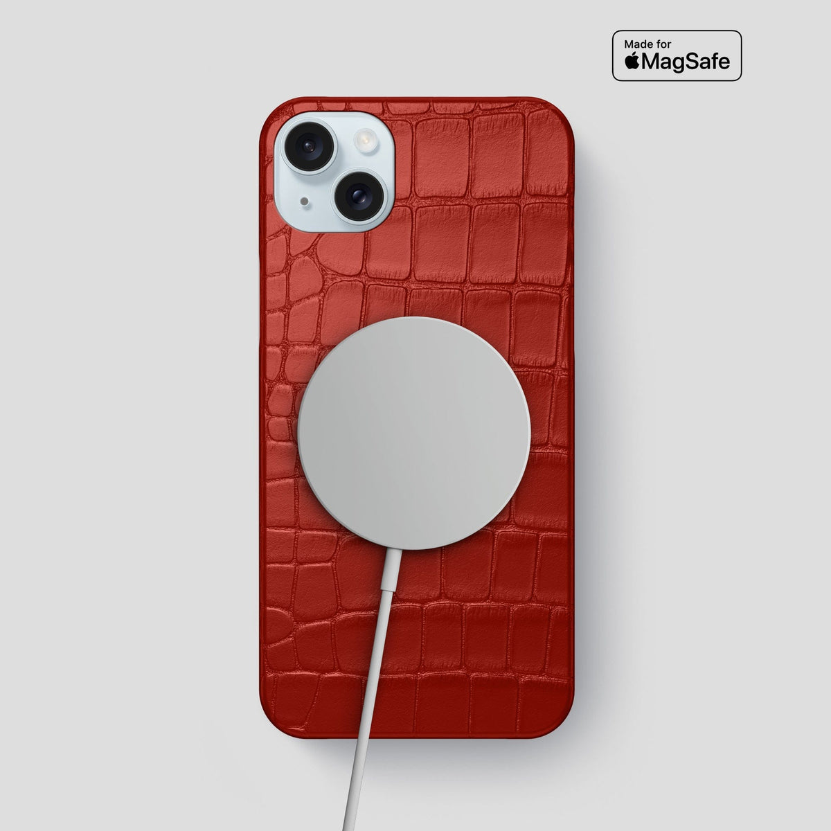 Red iPhone 15 Plus Slim Case Alligator -5 | Red