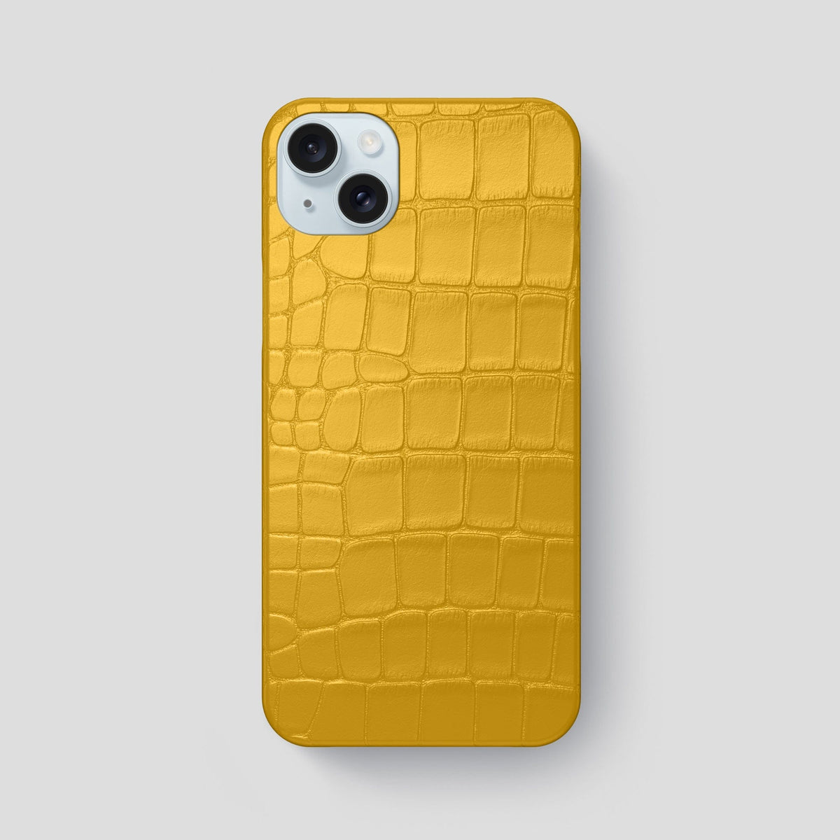 Yellow iPhone 15 Plus Slim Case Alligator -1 | Yellow