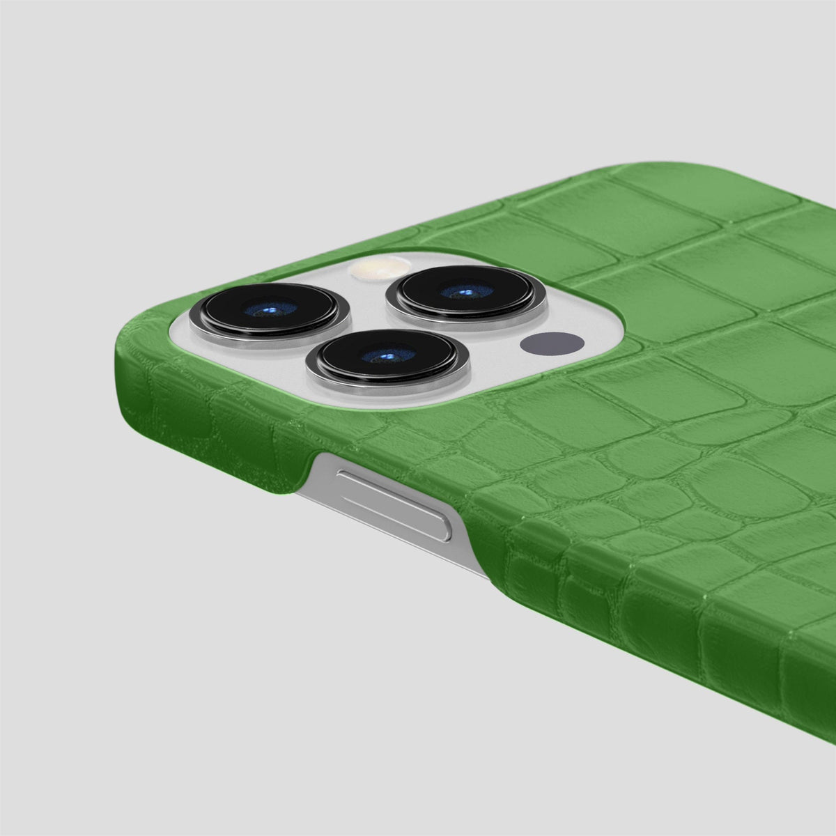 Apple-Green iPhone 15 Pro Slim Case Alligator -6 | Apple-Green