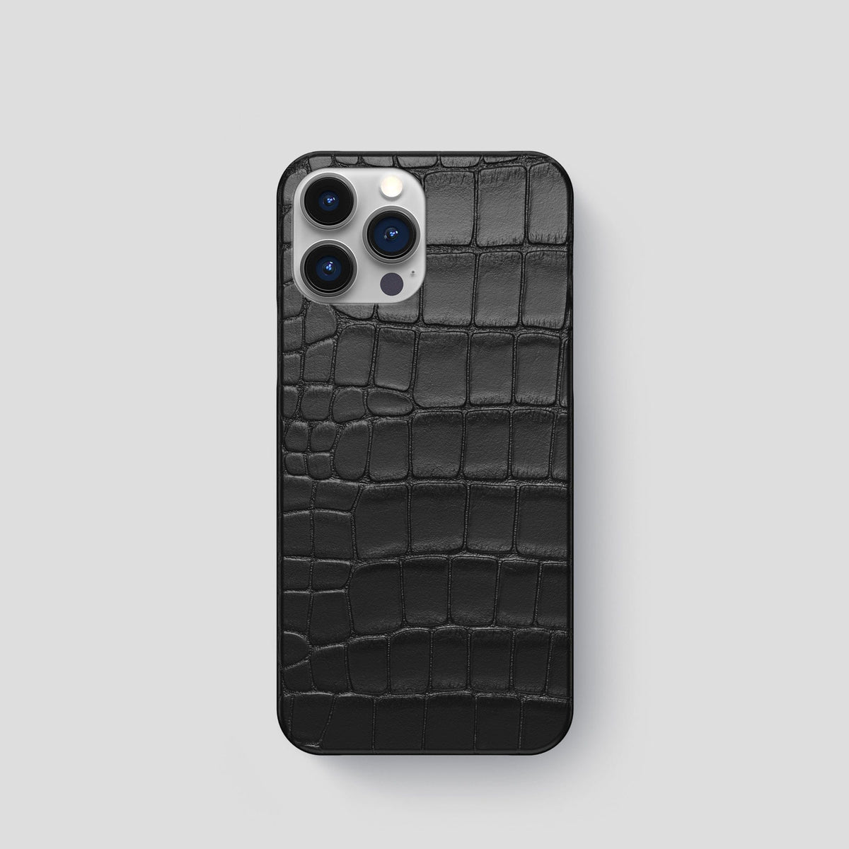 Black iPhone 15 Pro Slim Case Alligator -1 | Black