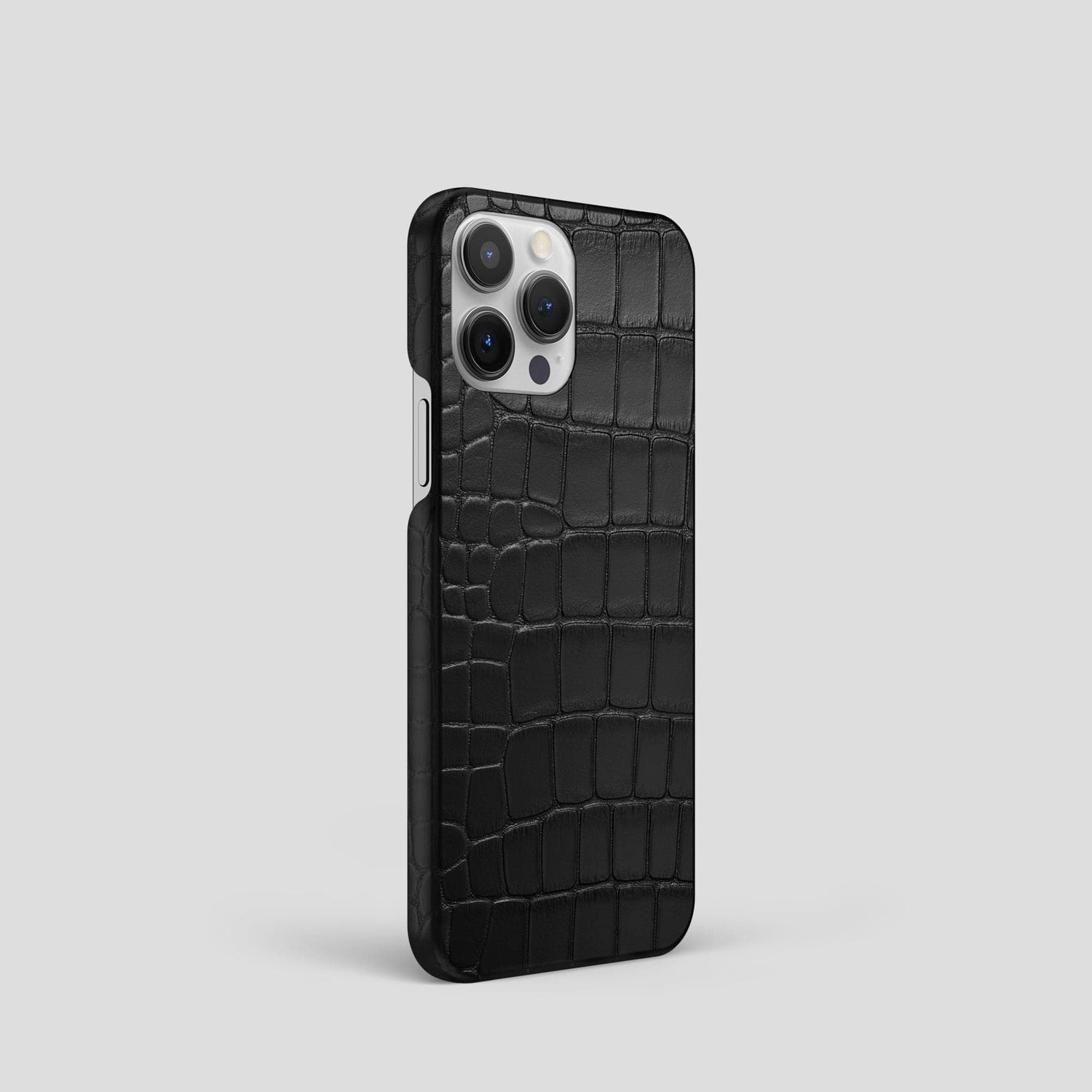 Black iPhone 15 Pro Slim Case Alligator -2 | Black