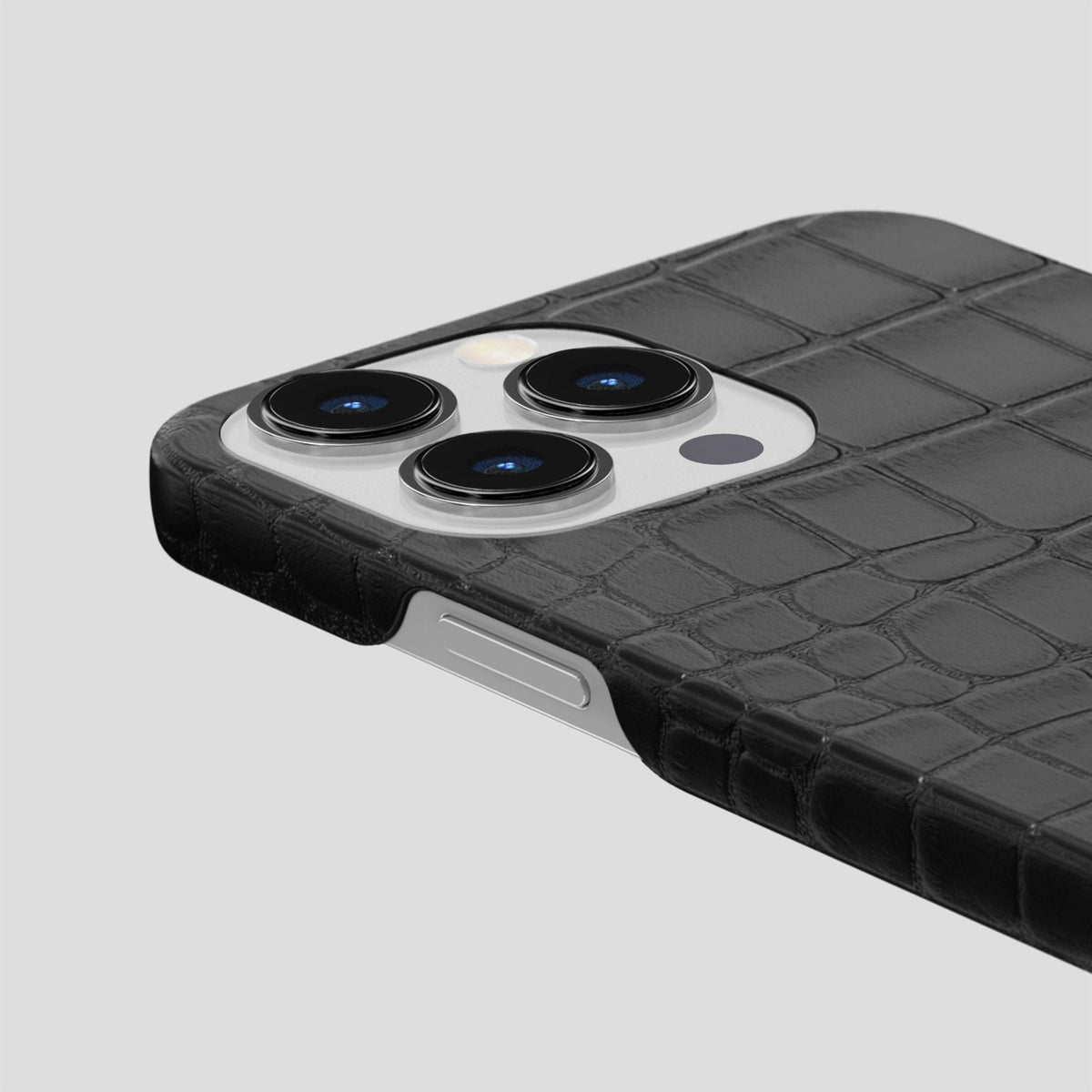 Black iPhone 15 Pro Slim Case Alligator -6 | Black