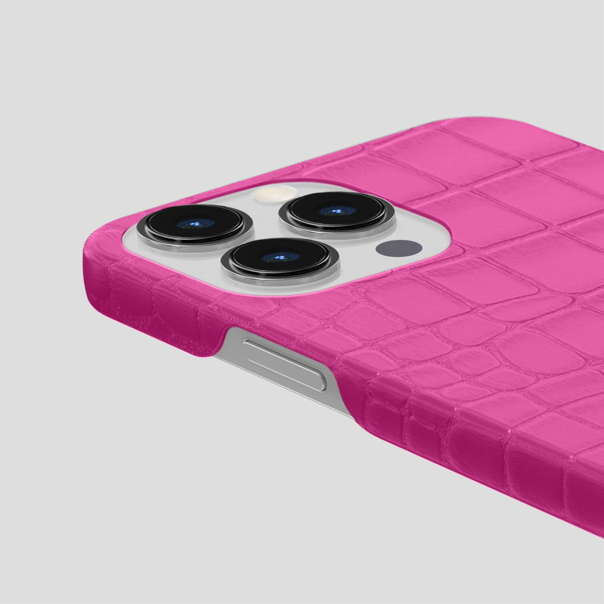 Fuchsia iPhone 15 Pro Slim Case Alligator -6 | Fuchsia