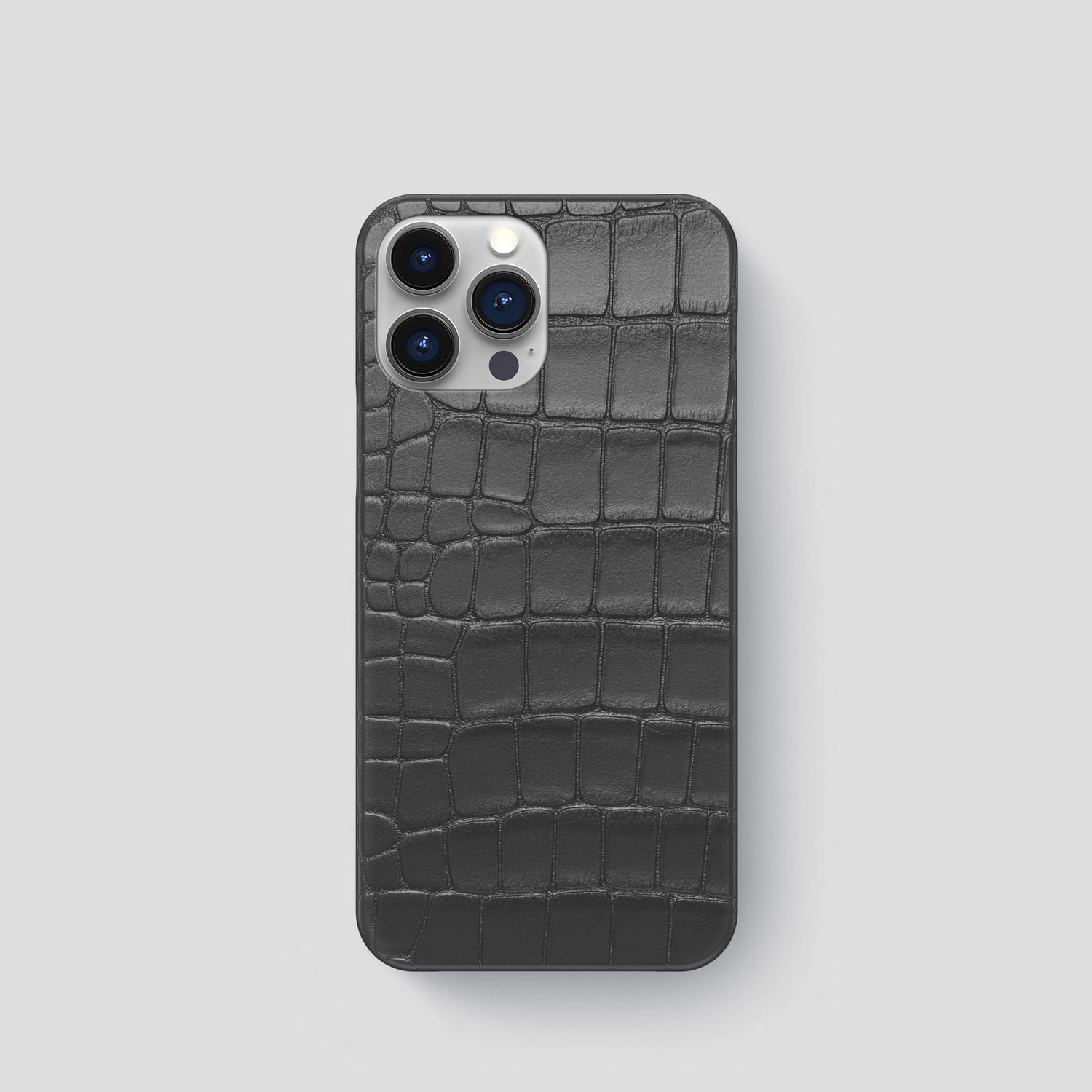Grey iPhone 15 Pro Slim Case Alligator -1 | Grey