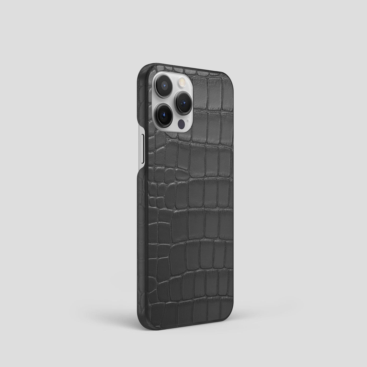 Grey iPhone 15 Pro Slim Case Alligator -2 | Grey