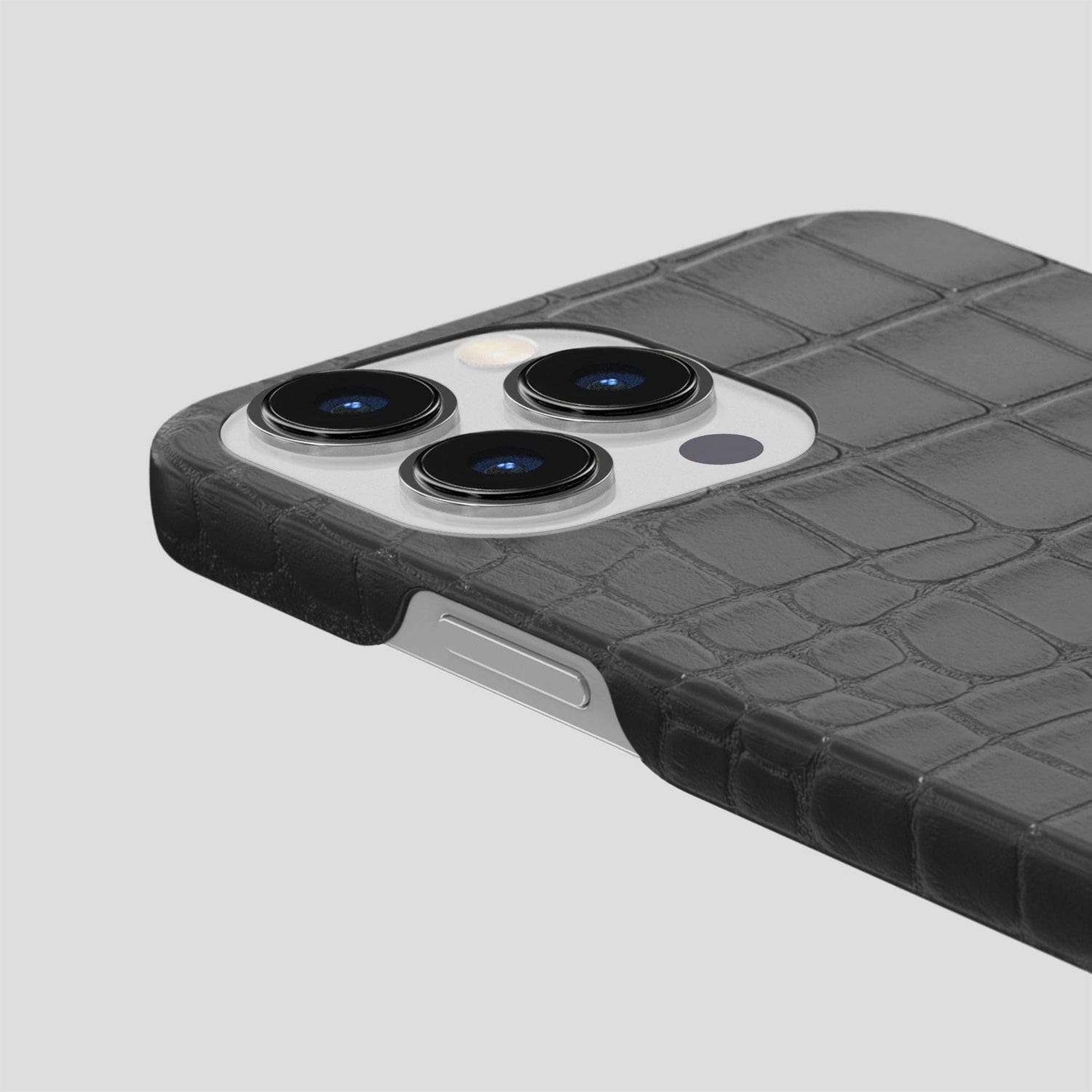 Grey iPhone 15 Pro Slim Case Alligator -6 | Grey