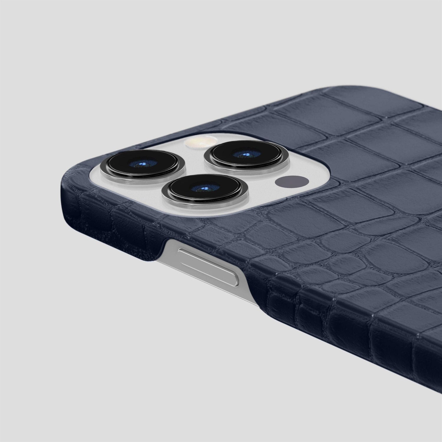 Navy Blue iPhone 15 Pro Slim Case Alligator -6 | Navy-Blue