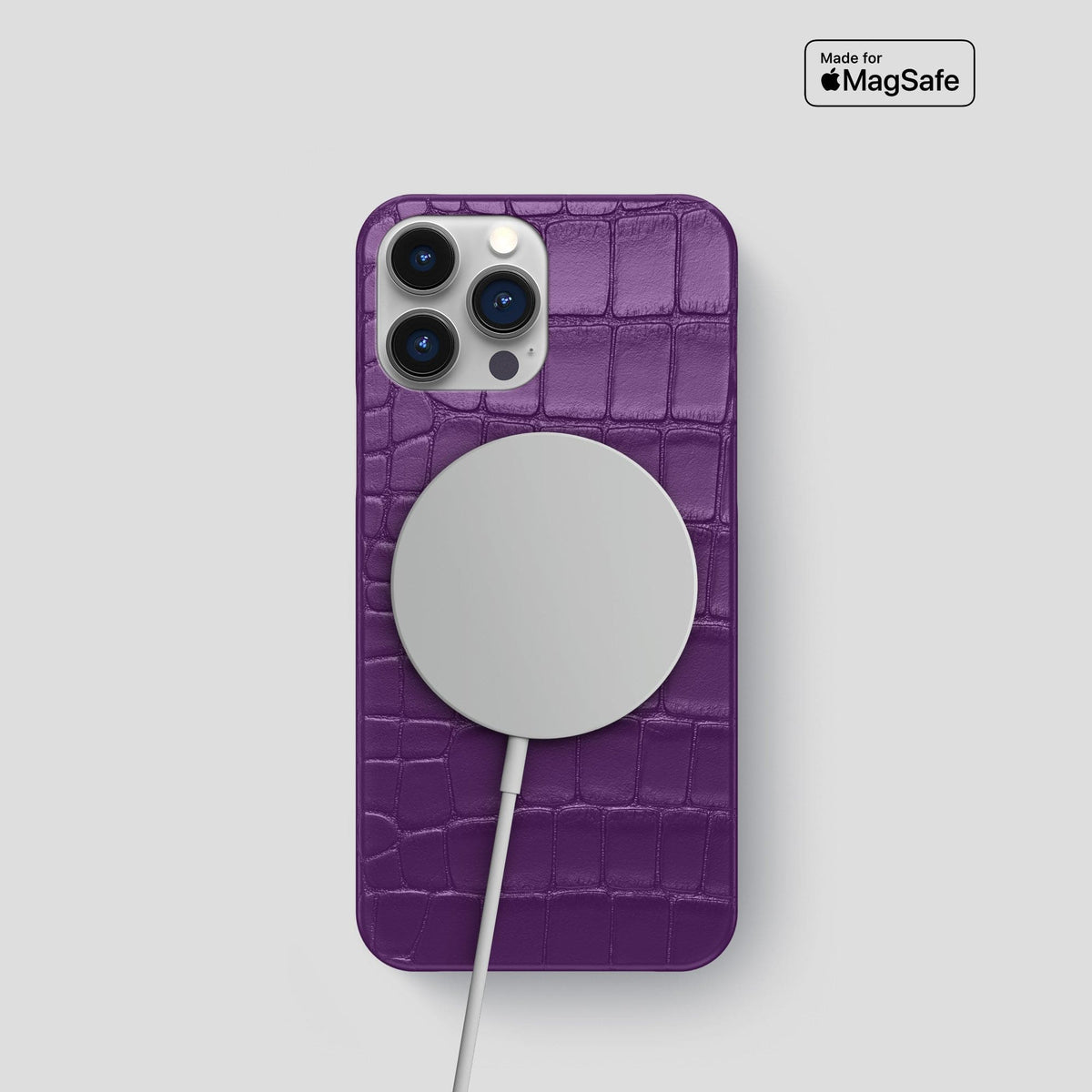 Purple iPhone 15 Pro Slim Case Alligator -5 | Purple