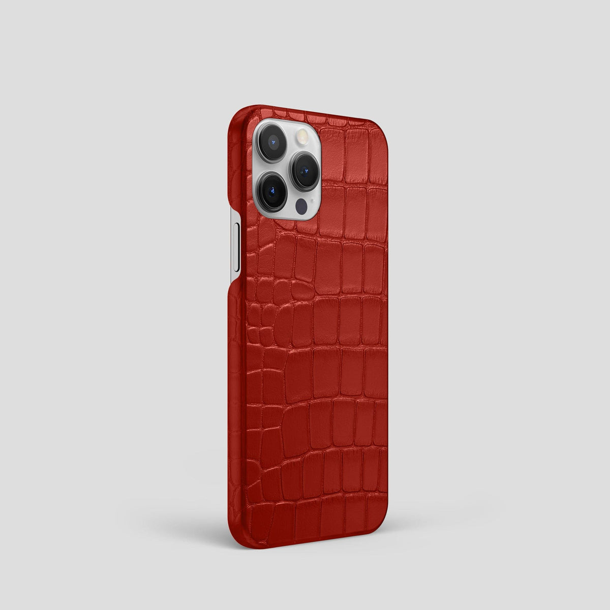 Red iPhone 15 Pro Slim Case Alligator -2 | Red