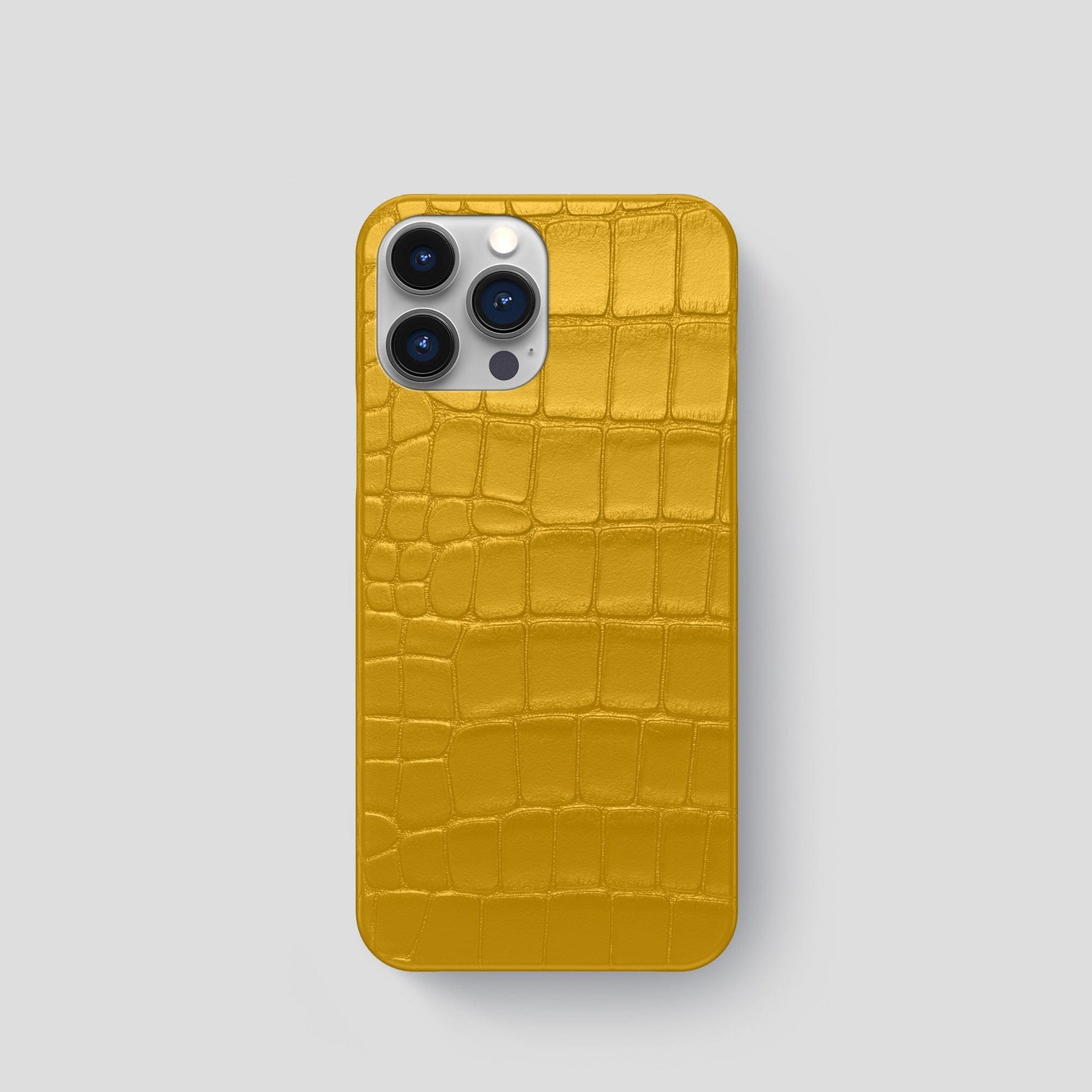 Yellow iPhone 15 Pro Slim Case Alligator -1 | Yellow