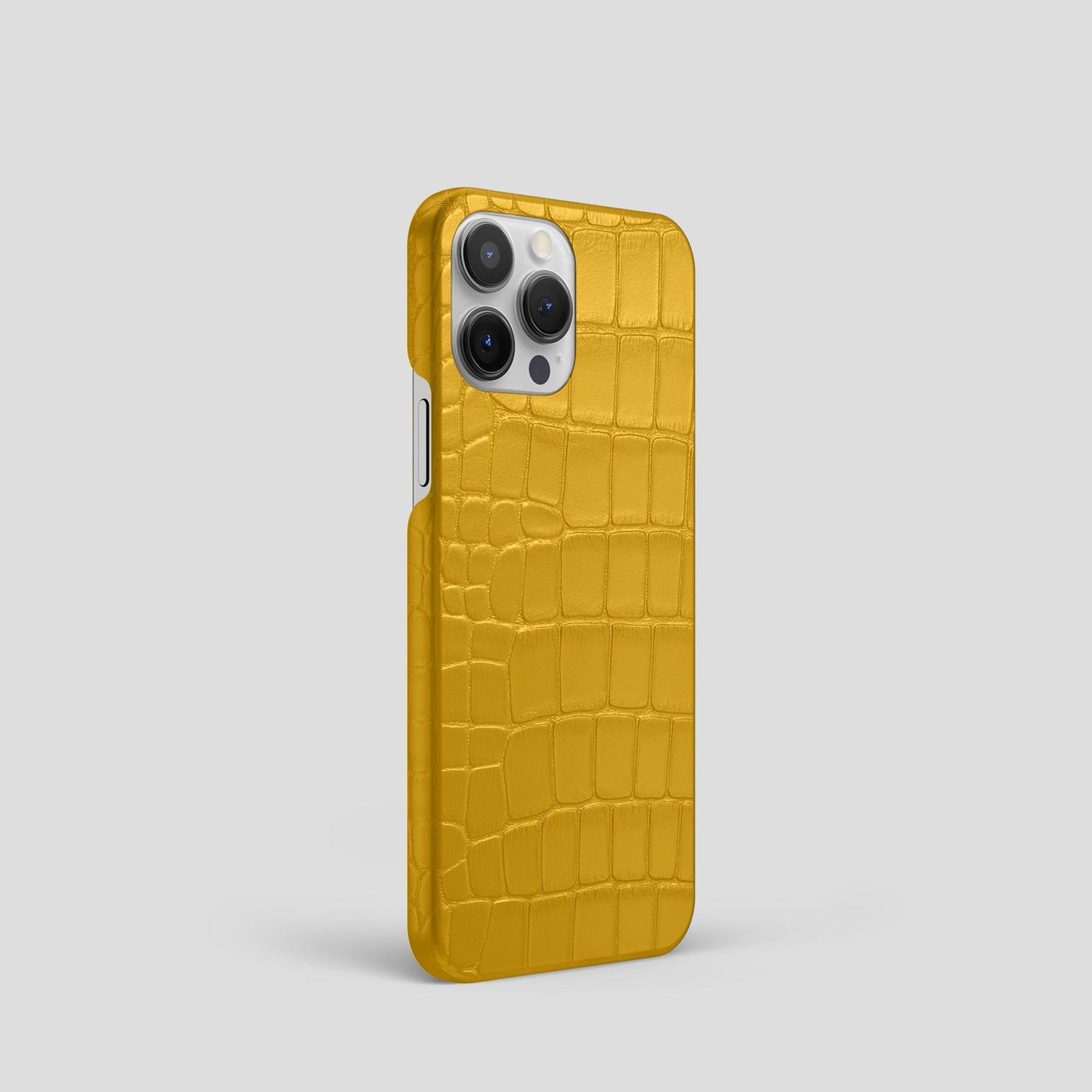 Yellow iPhone 15 Pro Slim Case Alligator -2 | Yellow