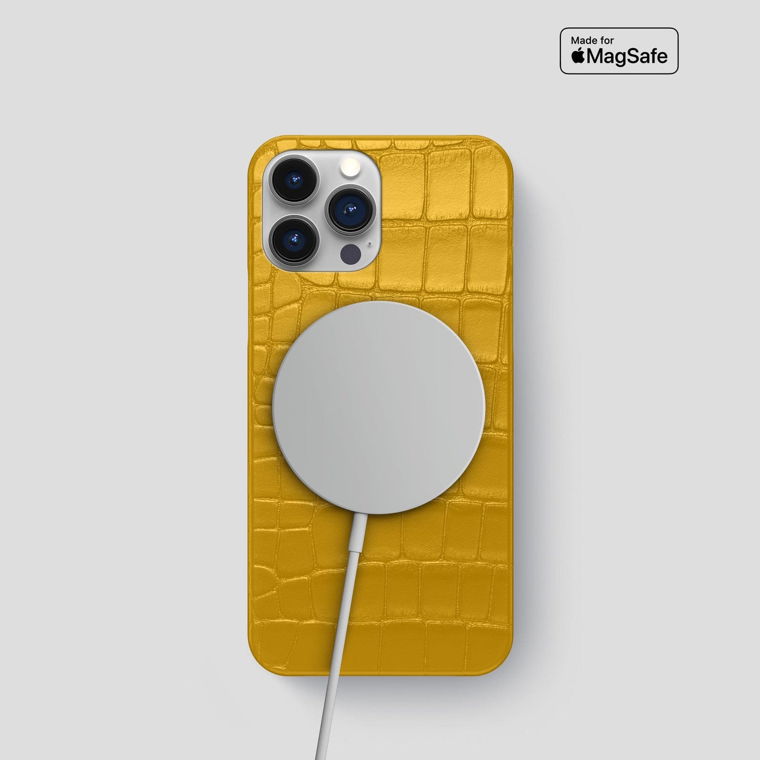 Yellow iPhone 15 Pro Slim Case Alligator -5 | Yellow