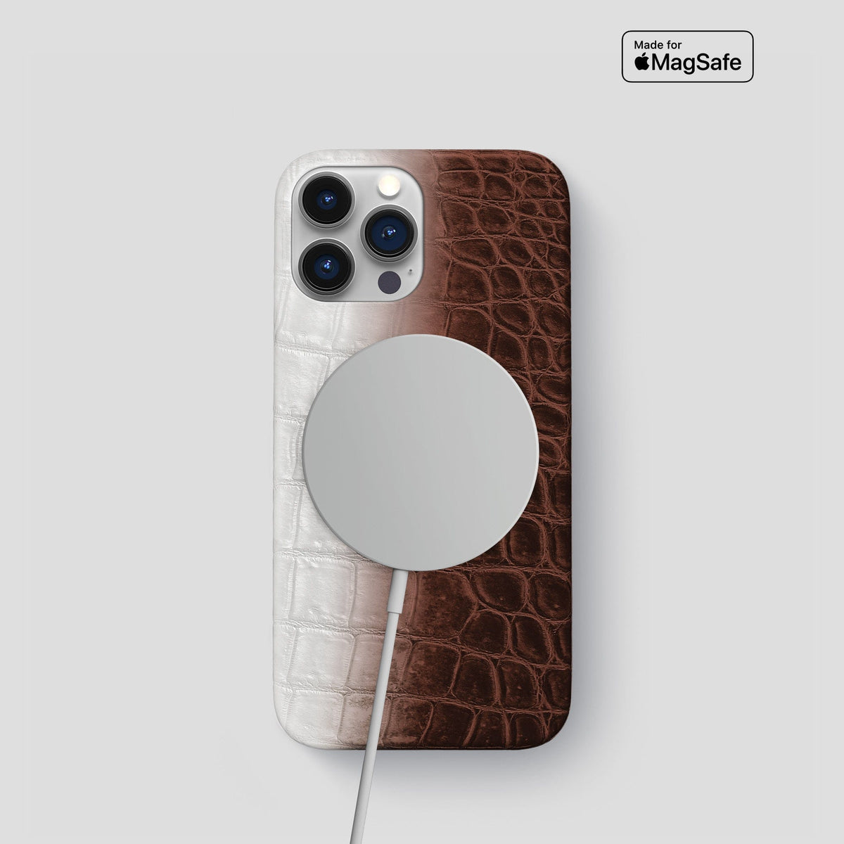 Dark Brown iPhone 15 Pro Slim Case Himalayan Crocodile -5 | Dark-Brown